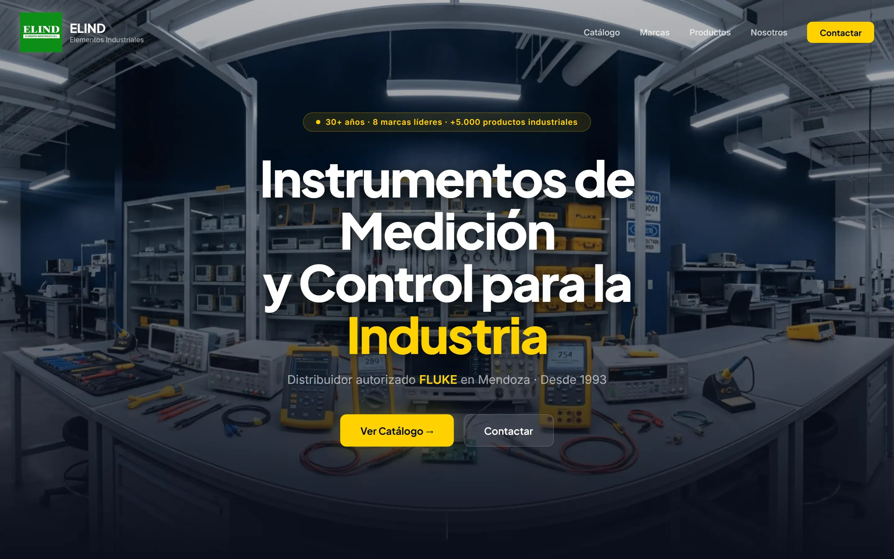 Home page of elind.com.ar, designed by Zorzal